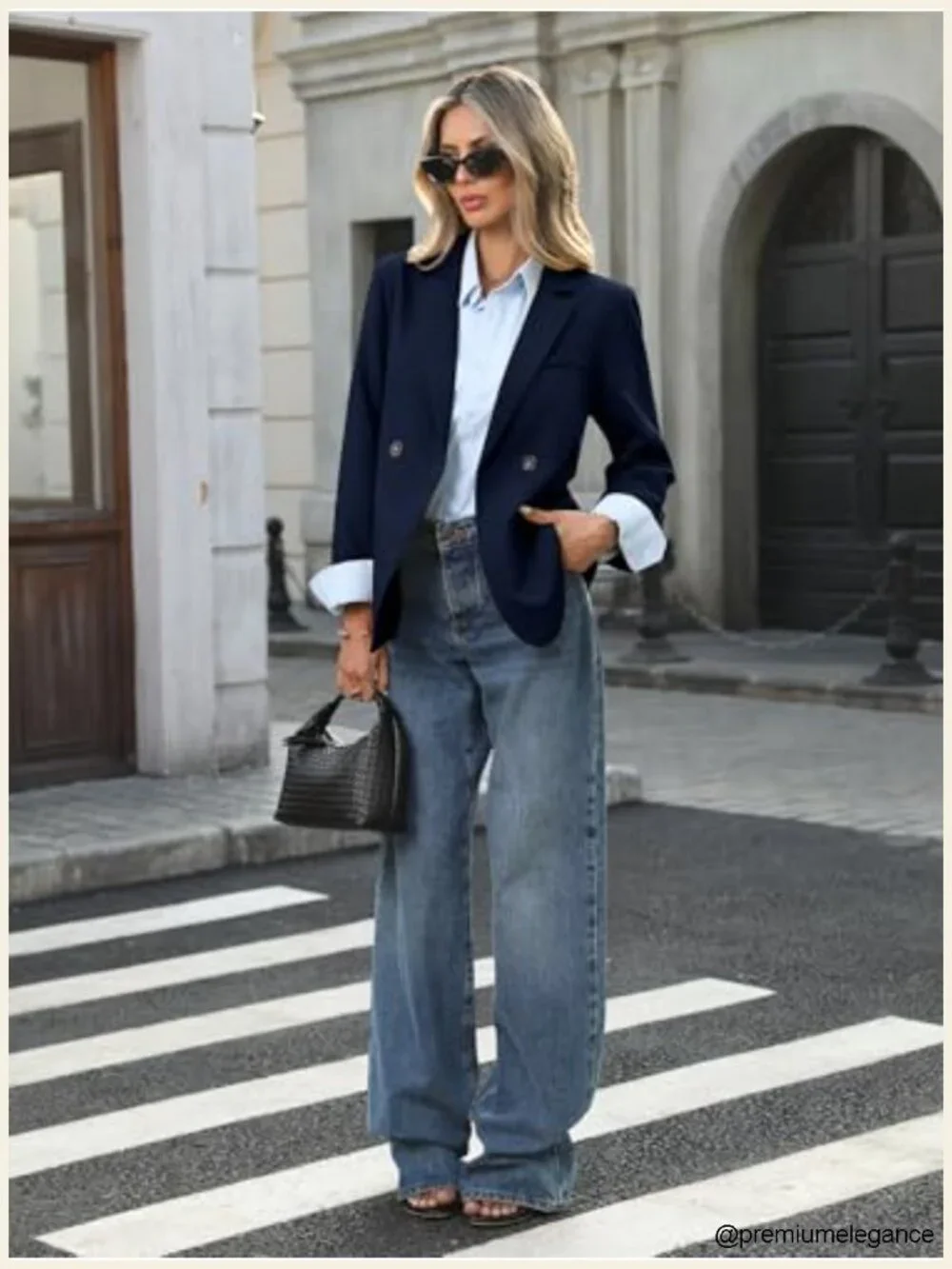 Women's Double Breasted Blazer Long Sleeve Notch Lapel Padded Shoulders Work
